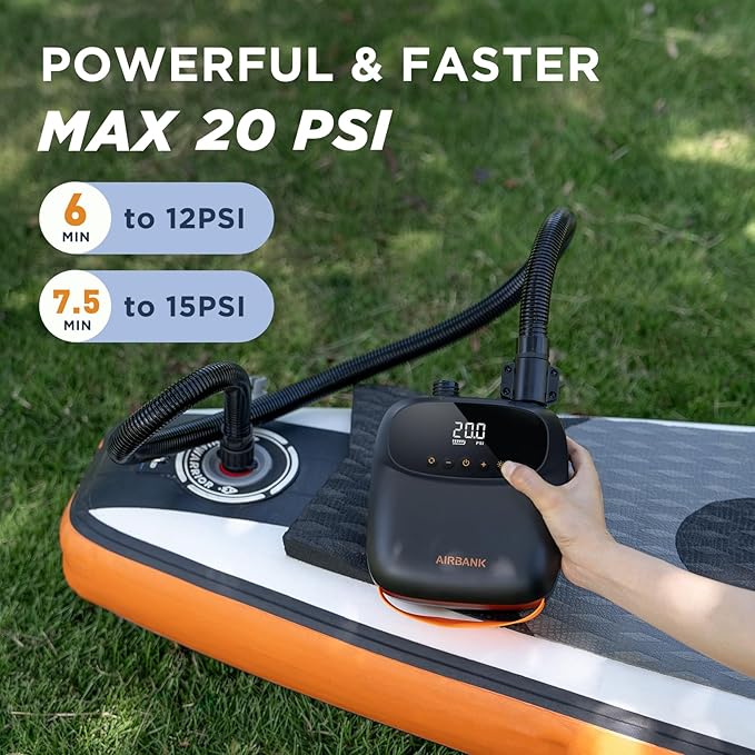 AIRBANK Puffer Pro Electric SUP Pump Rechargeable Paddle Board Air Pump