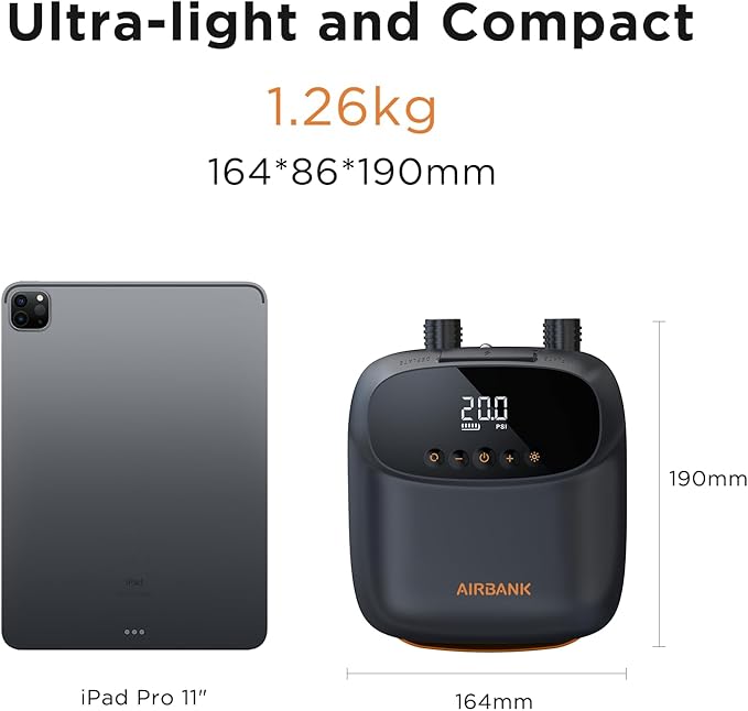 AIRBANK Puffer Pro Electric SUP Pump Rechargeable Paddle Board Air Pump
