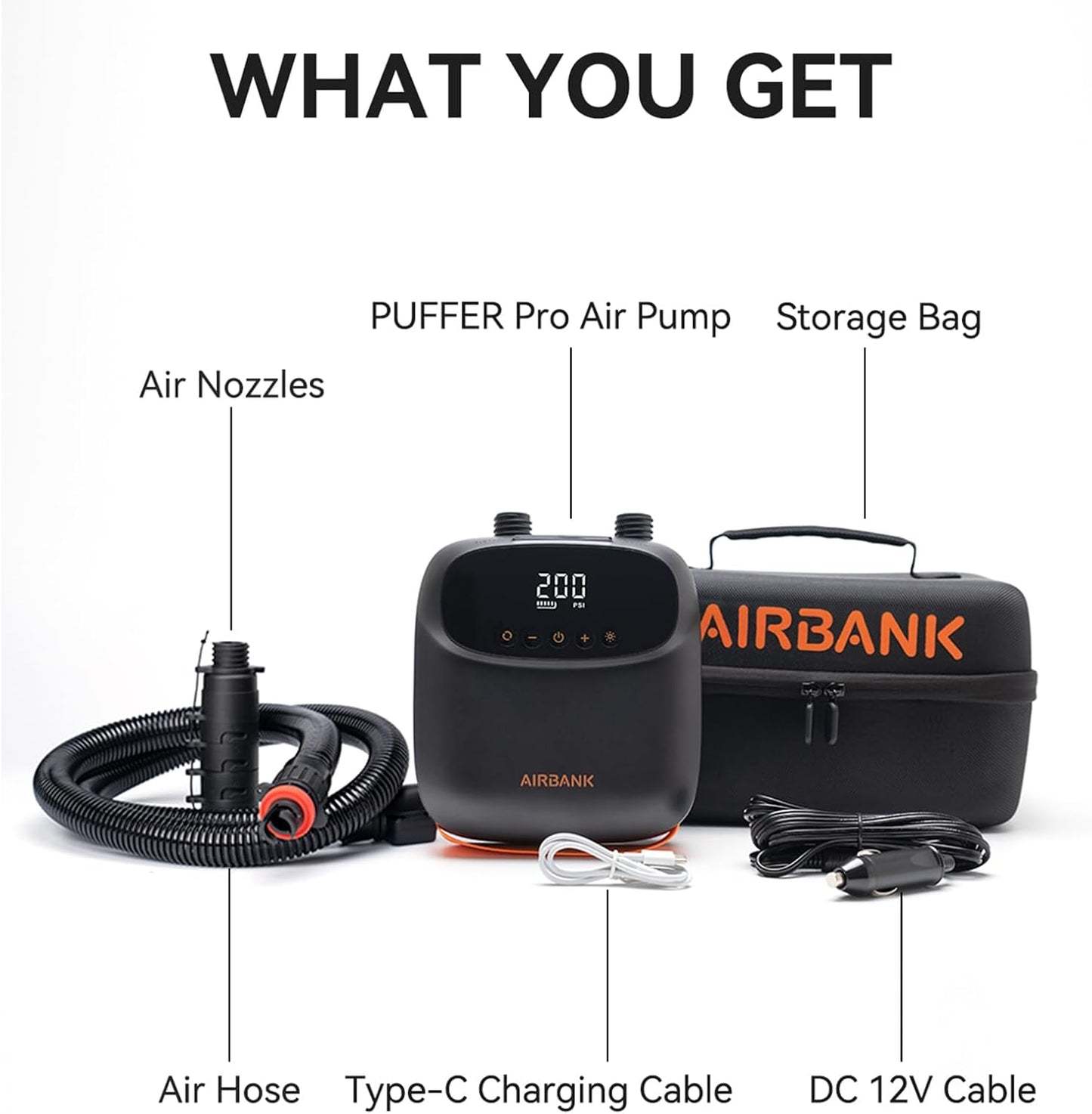 AIRBANK Puffer Pro Electric SUP Pump Rechargeable Paddle Board Air Pump