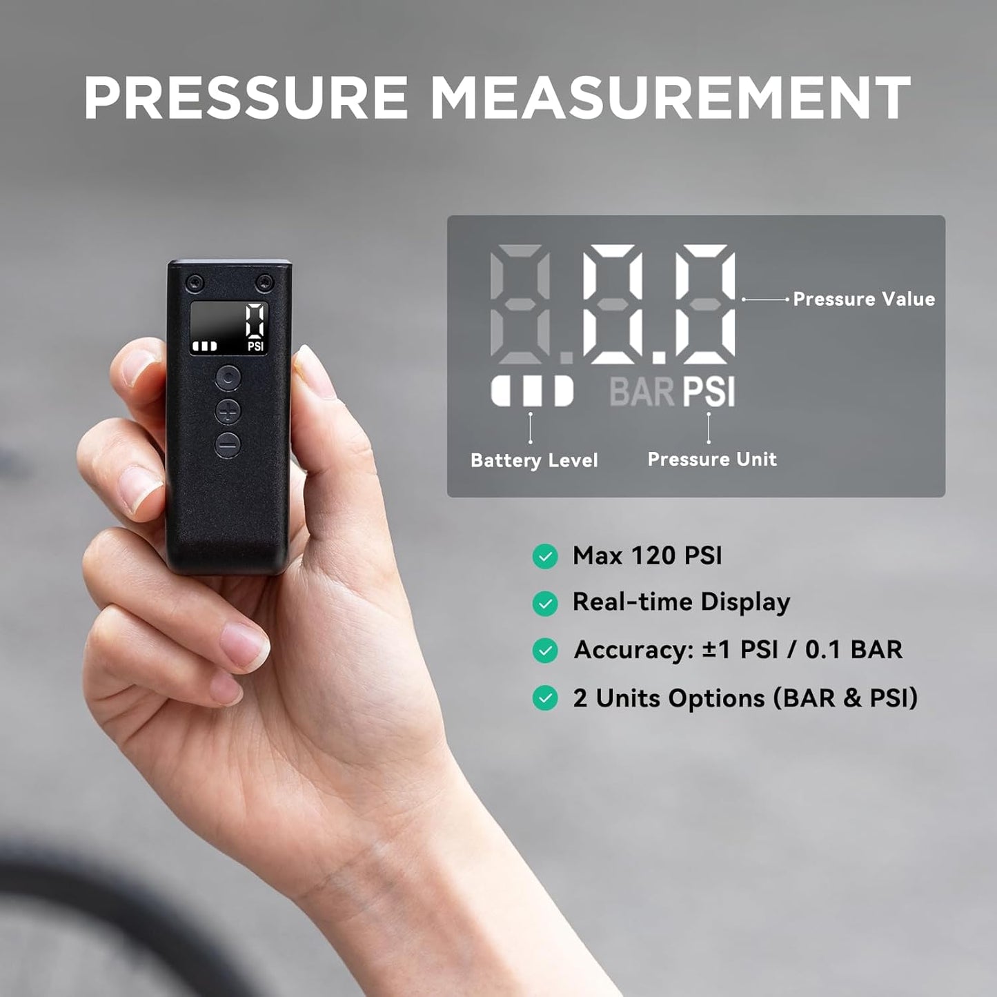 Cycplus AS2 Pro 2025 Electric Mini Bike Pump With Digital Gauge Max 120 PSI