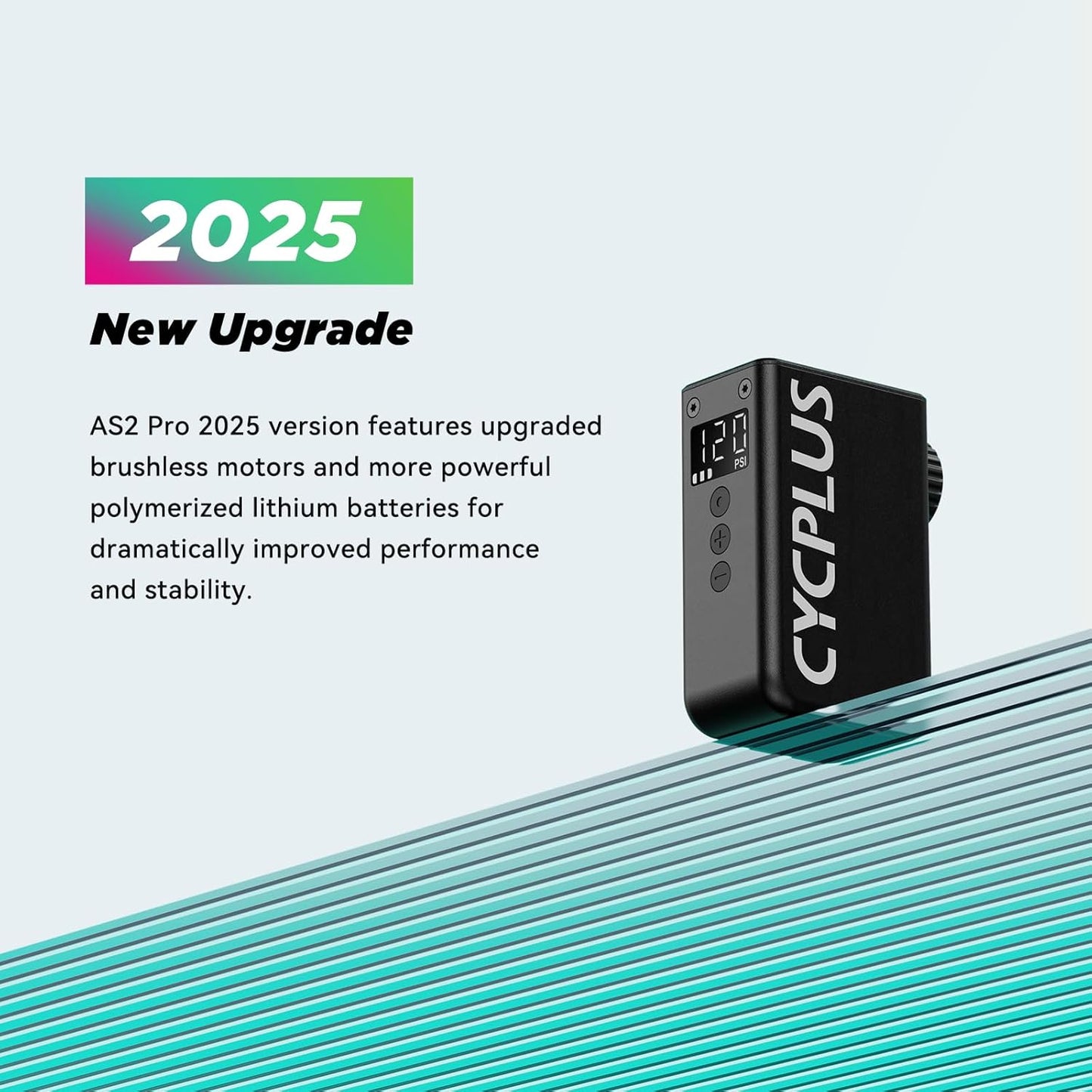Cycplus AS2 Pro 2025 Electric Mini Bike Pump With Digital Gauge Max 120 PSI