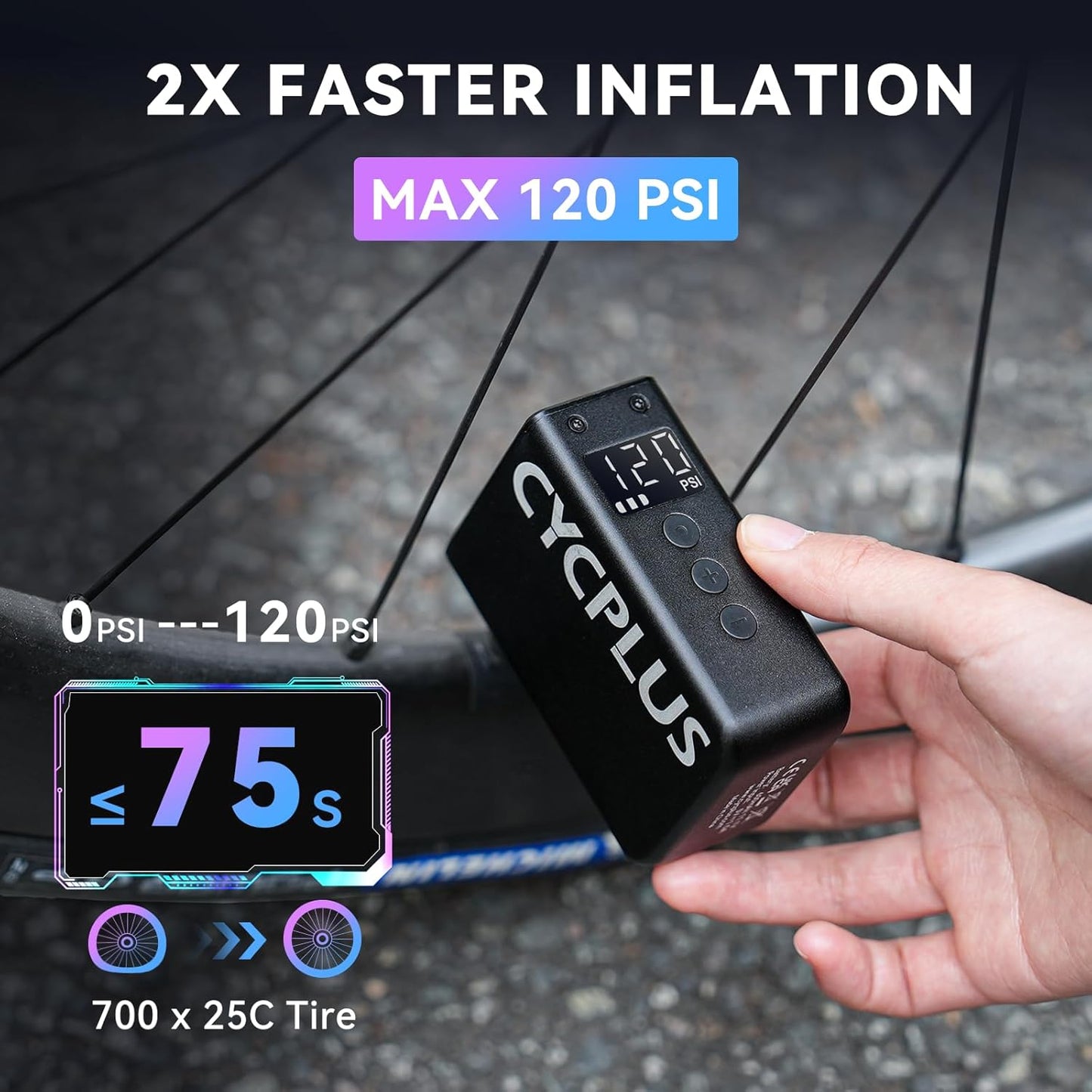 Cycplus AS2 Pro Max Mini Bike Pump 2025