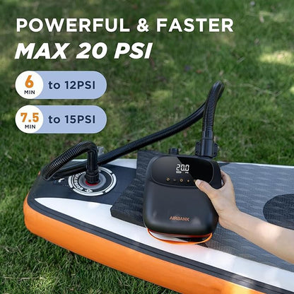 AIRBANK Puffer Pro Electric SUP Pump Rechargeable Paddle Board Air Pump